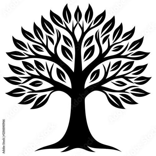 Tree Icon Vector Art Illustration for Nature Environment and Eco-Friendly Designs