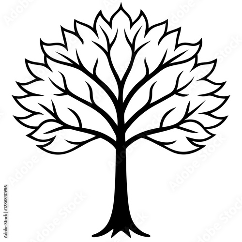 Tree Icon Vector Art Illustration for Nature Environment and Eco-Friendly Designs