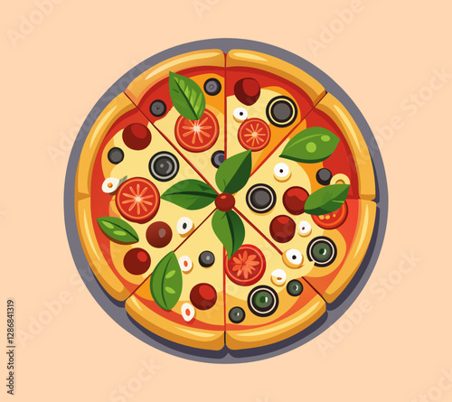 pizza with salami and cheese..