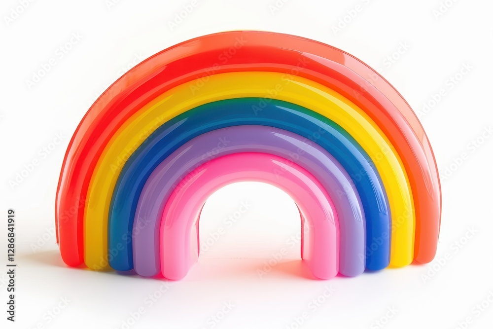 Fototapeta premium Colorful rainbow arc art design studio 3d model isolated creative concept