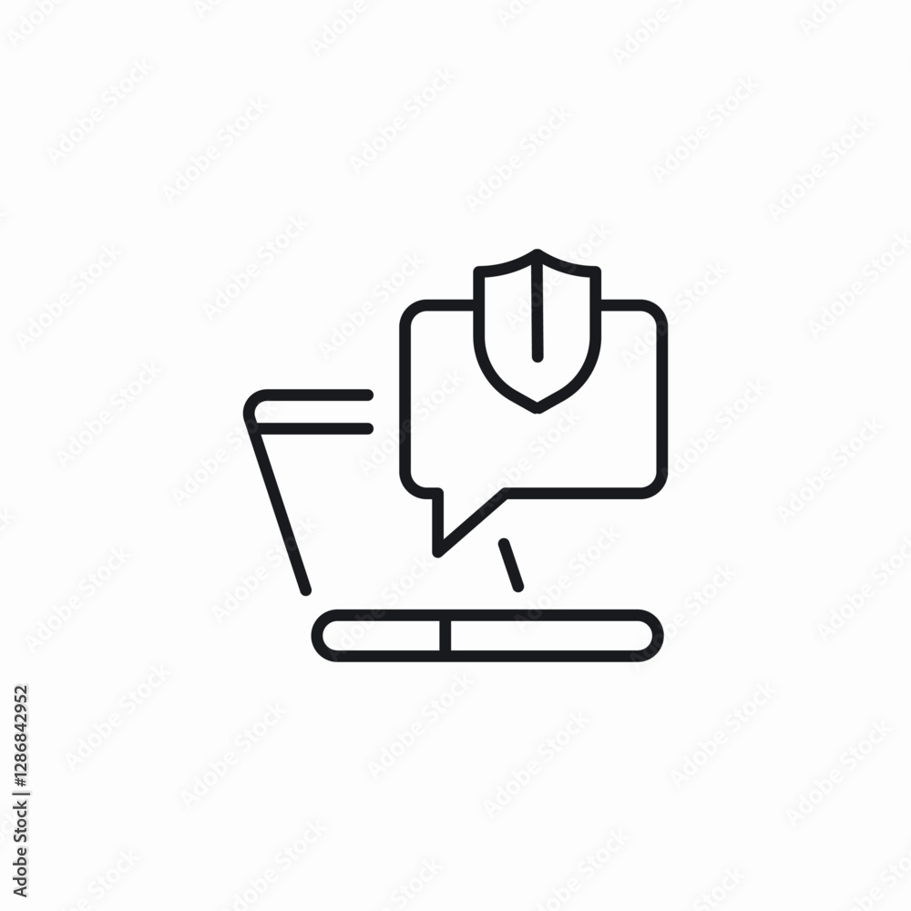 laptop message protection icon sign vector laptop message protection icon sign vector
