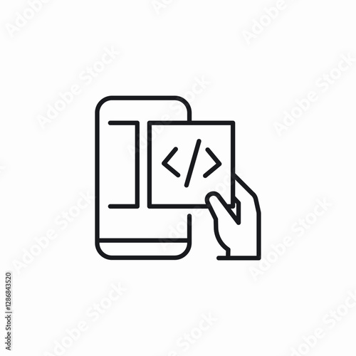 mobile programming icon sign vector