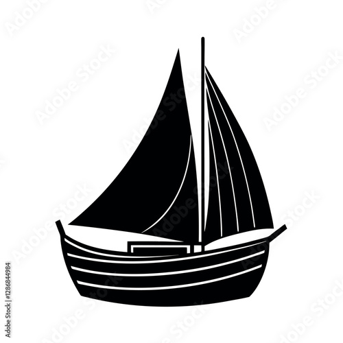 Yawl Vector Silhouette for Advertising Projects