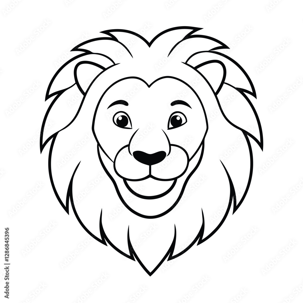 Fototapeta premium lion head cartoon
