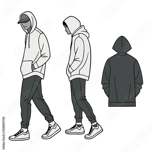 Set of Clothing Mockup Template - Apparel Vector Mockups Bundle Streetwear Tech Pack Template Streetwear Mockups Clothing Brand Fashion Tec pack