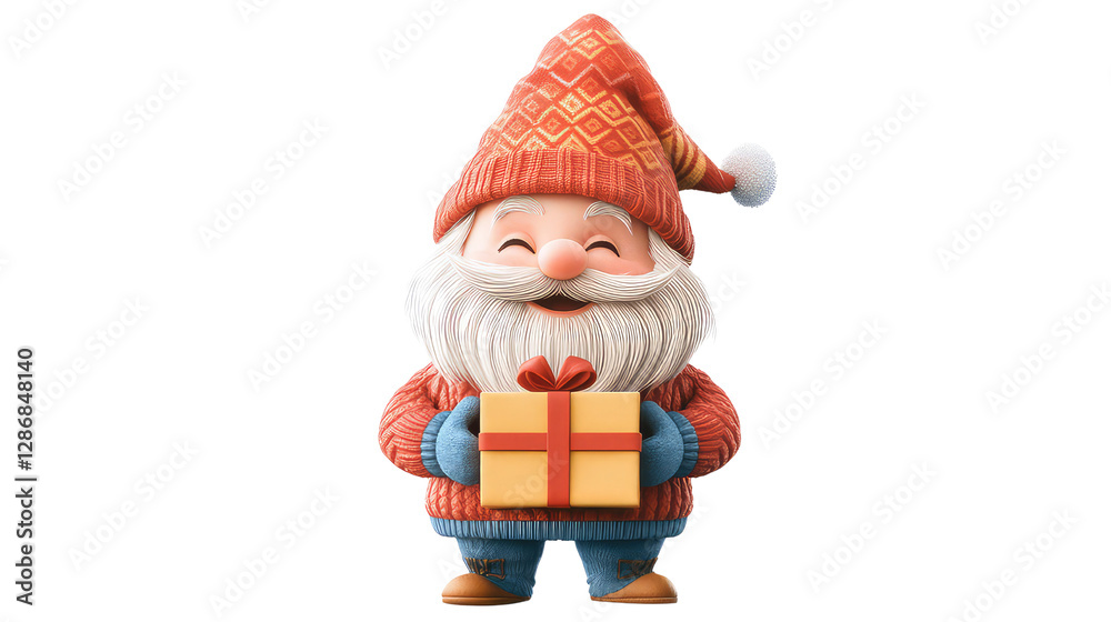 Obraz premium santa claus with gifts isolated on transparent background. 