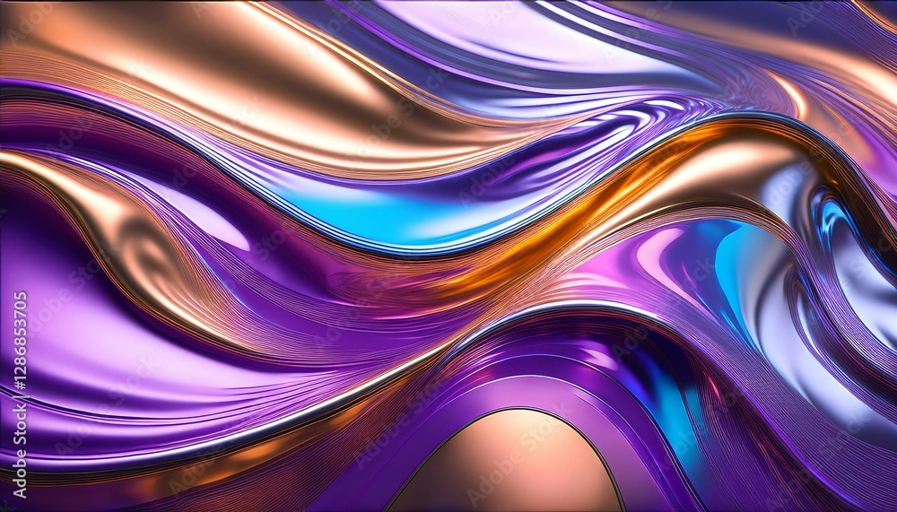Fototapeta premium Flowing metallic acrylic background