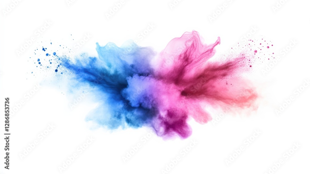 Fototapeta premium Dynamic color explosion abstract art digital design creative studio bird's eye view vibrant visual concept