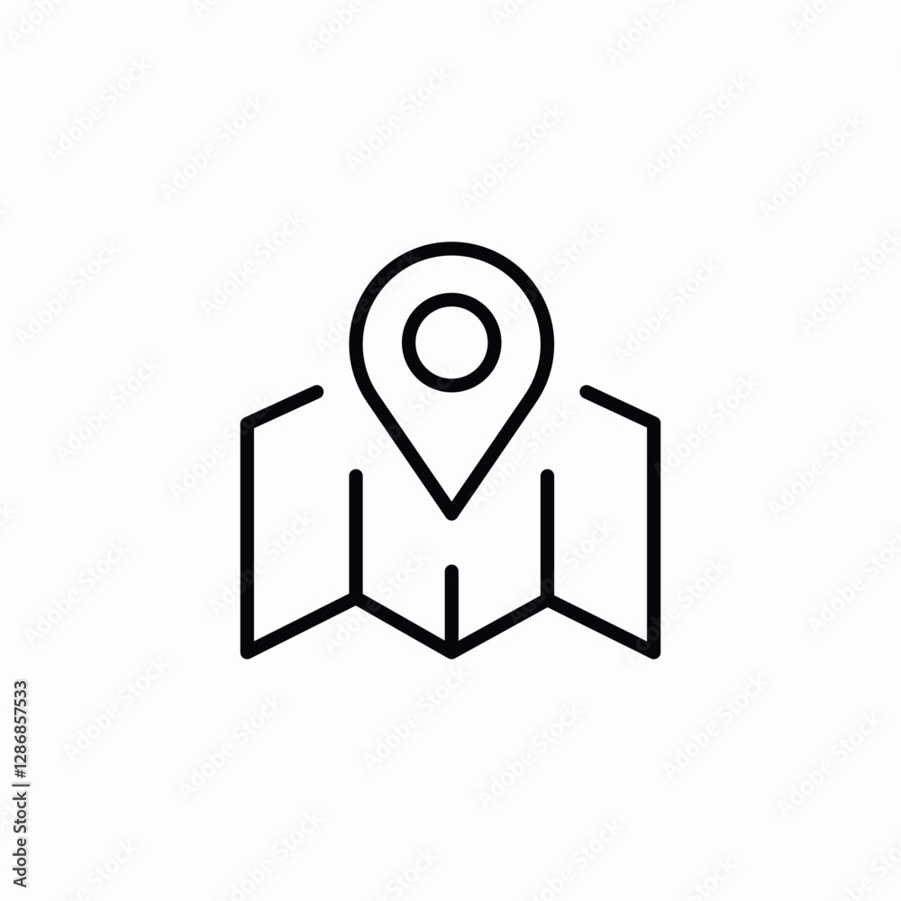 map folded location icon sign vector map folded location icon sign vector