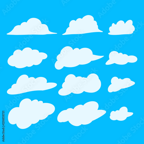 Clouds Cartoon Set Vector Illustration