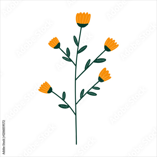 Orange Flower Illustration vector