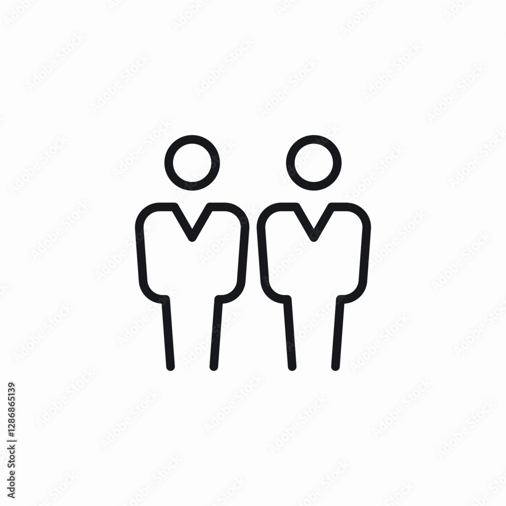 business staff connection icon sign vector business staff connection icon sign vector