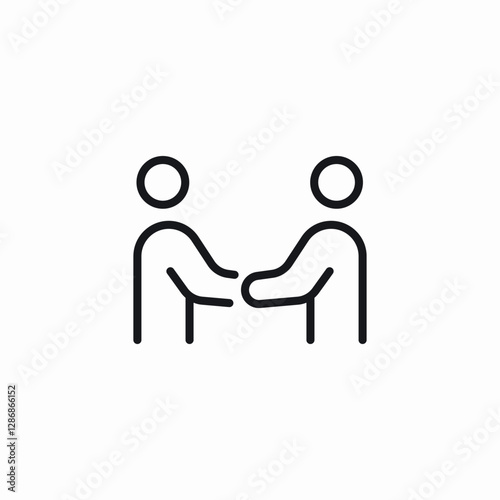 friendly meeting icon sign vector