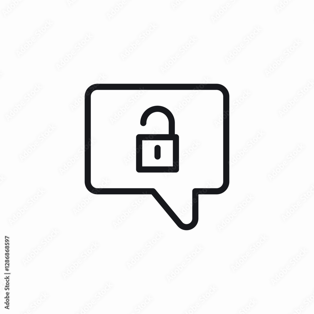 unlock message icon sign vector unlock message icon sign vector