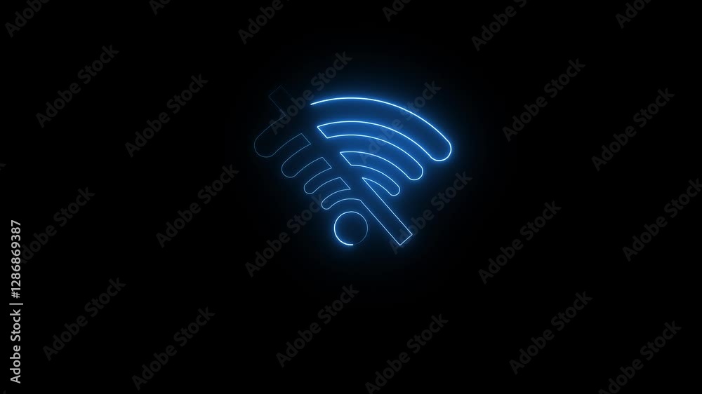 Wi fi disconnect icon animation on background. Wi fi disconnect icon animation on background.