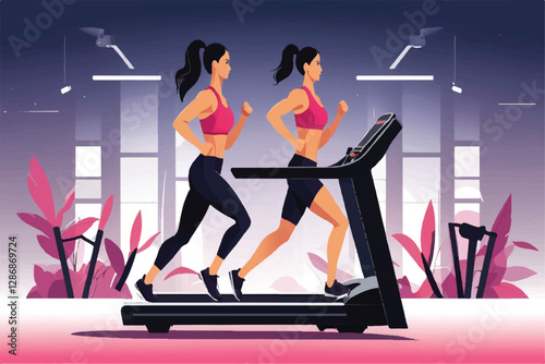 gym sport fitness exercise health healthy man treadmill training running equipment fit machine active workout body woman activity athlete cardio run club