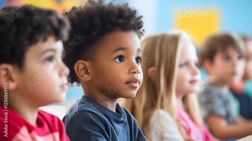 Multicultural students in an inclusive classroom learning together