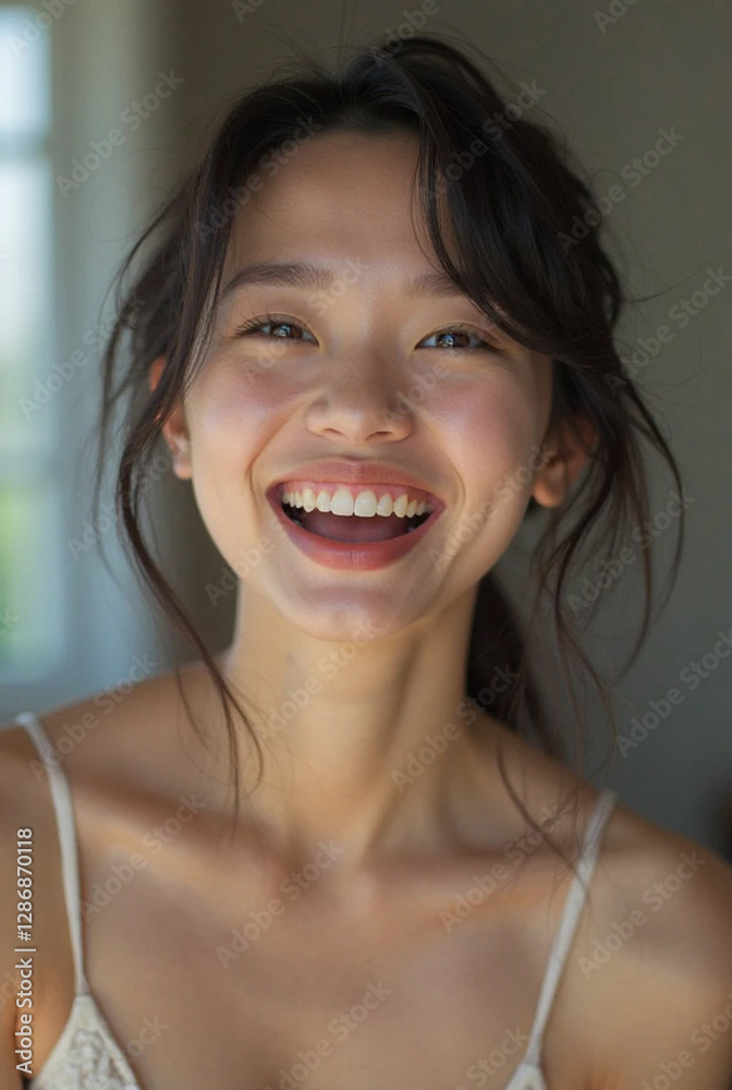 Photo Realistic picture, asian woman smile in portraits Photo Realistic picture, asian woman smile in portraits