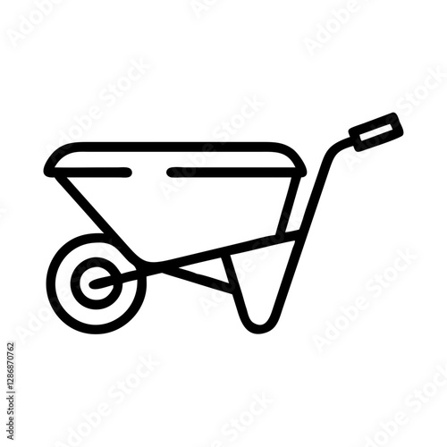 Illustration of a wheelbarrow in minimalist style