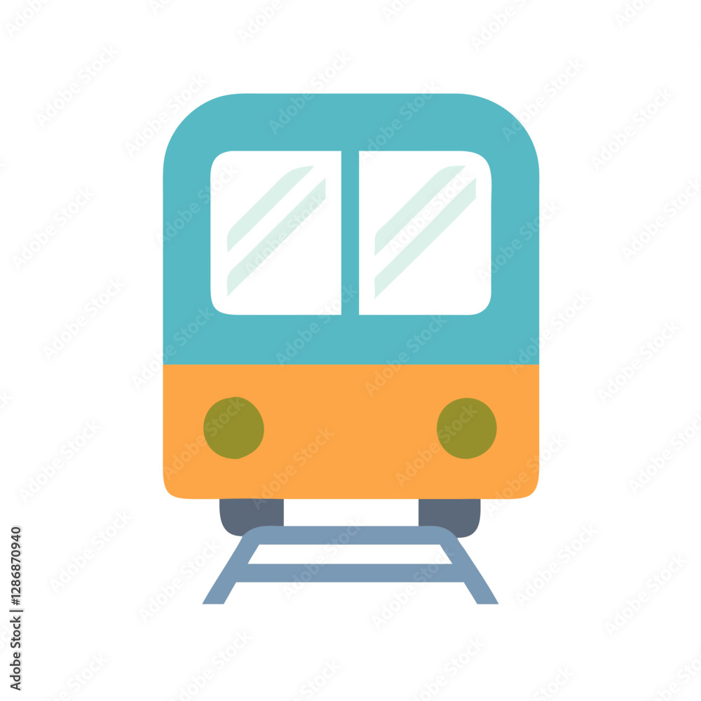 Colorful train illustration against a white background Colorful train illustration against a white background