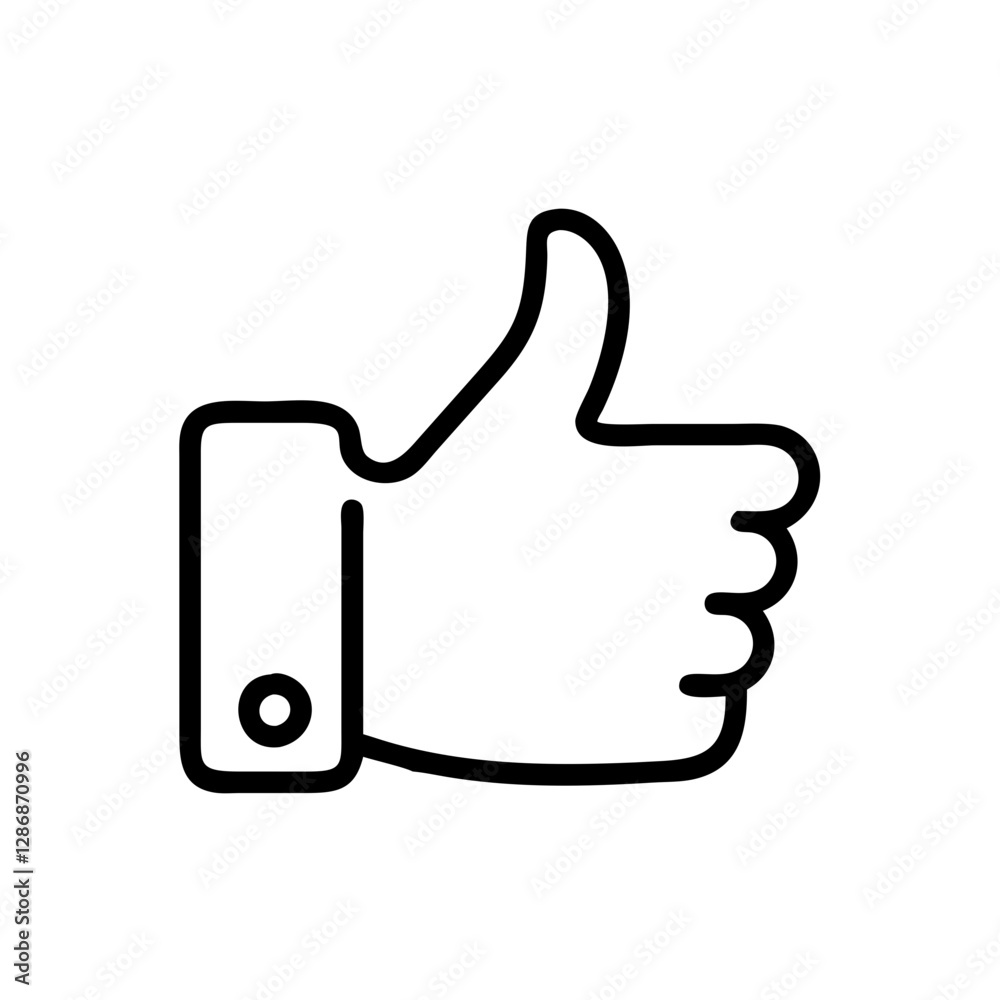 Thumbs up hand gesture on white background Thumbs up hand gesture on white background