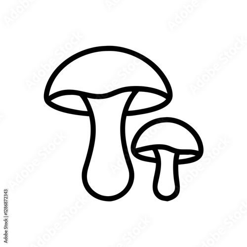 Illustration of two mushrooms on a white background