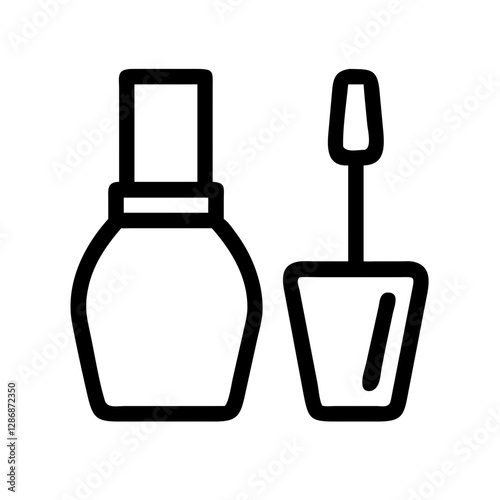 Nail polish bottles in black outline style