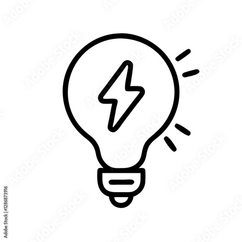Light bulb illustration with lightning bolt design