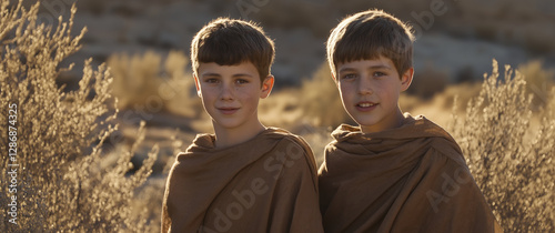 Jacob and Esau as children. Biblical