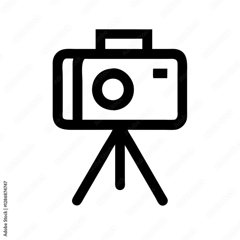 Camera on tripod in studio setting Camera on tripod in studio setting