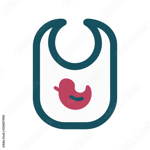 Baby bib with a cute duck illustration