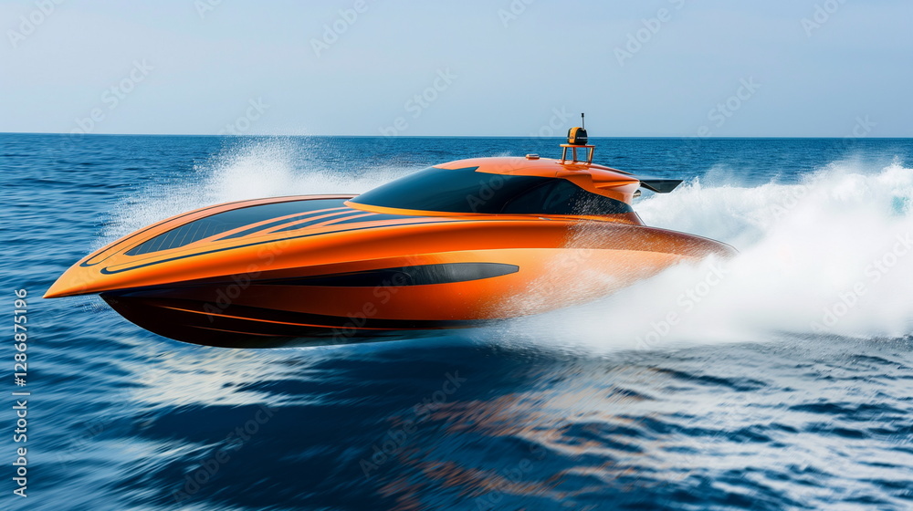 Fototapeta premium A high-speed catamaran with a futuristic design sp_019
