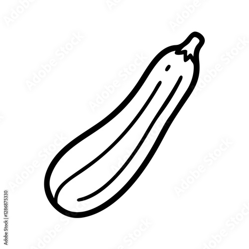 Zucchini illustration in black and white
