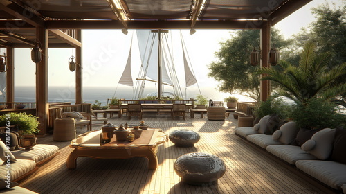 A luxurious sailing yacht with a modern design and_010