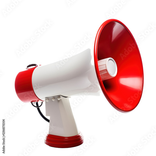 Isolated Red and White Megaphone
