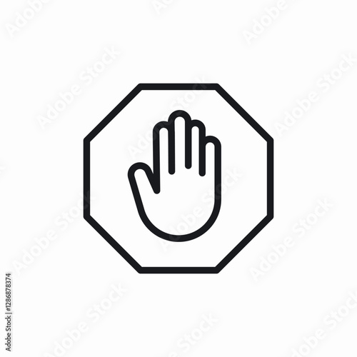 stop warning icon sign vector