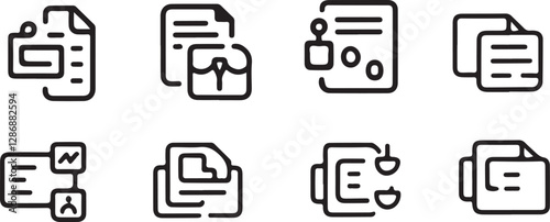 vector icons for documents and user profiles, perfect for business management, networking, and professional UI designs