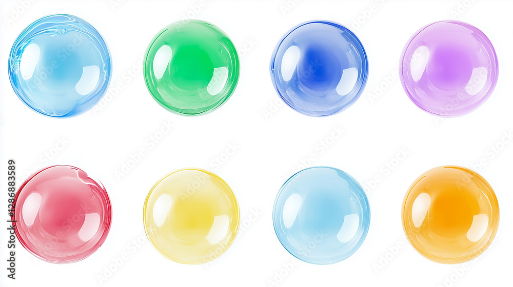 set of bubbles isolated on white background set of bubbles isolated on white background