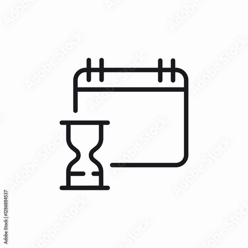 calendar timer hourglass icon sign vector