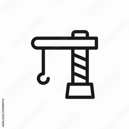 crane hook lifting icon sign vector