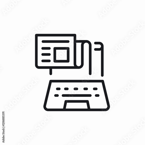 laptop newspaper access icon sign vector