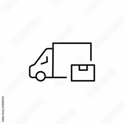 cardboard box truck delivery icon sign vector