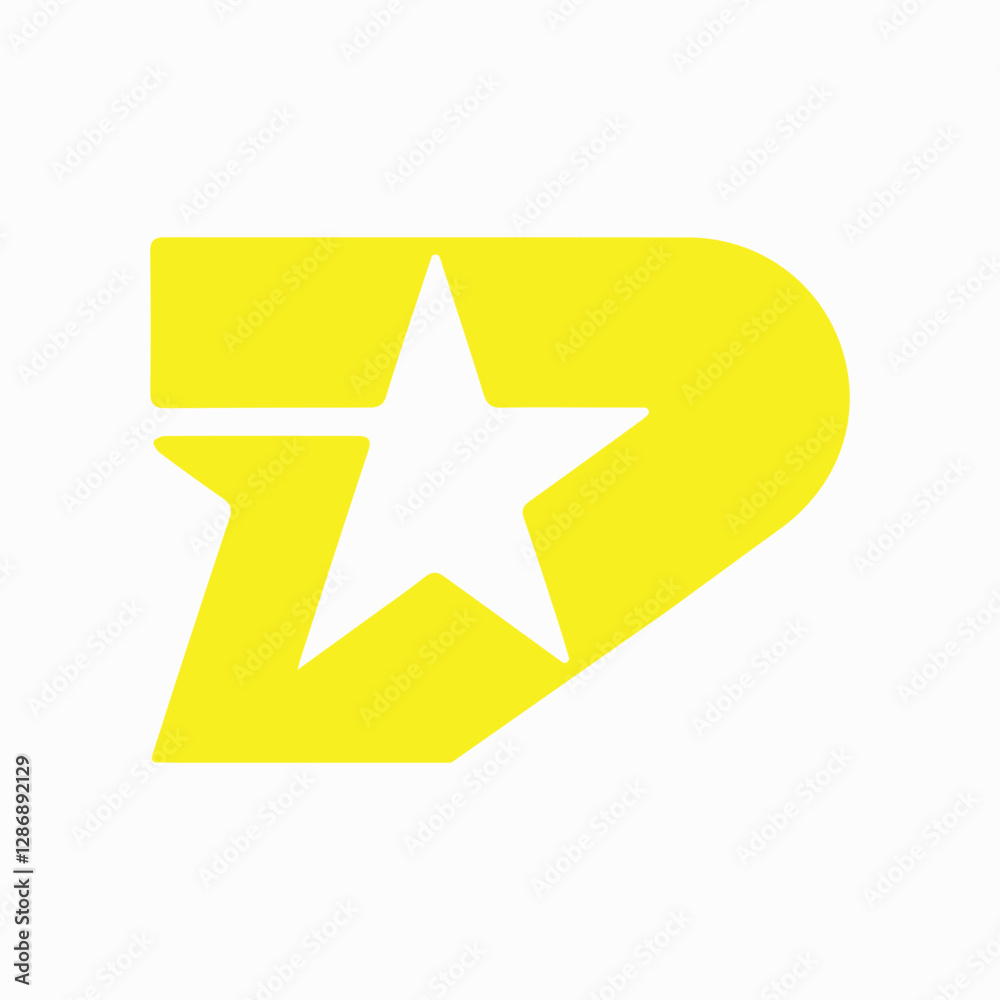 letter D star geometric simple motion logo vector letter D star geometric simple motion logo vector