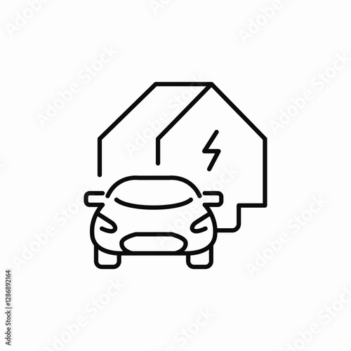 home electric vehicle charge icon sign vector