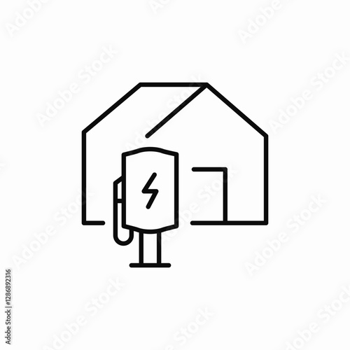 house electricity charger icon sign vector