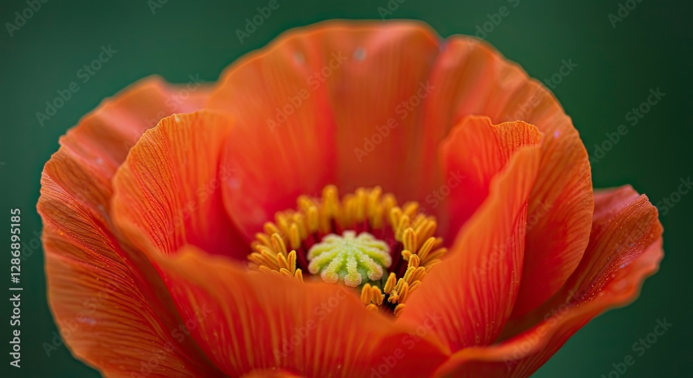 Close-up of a Vibrant Orange Poppy Flower with Detailed Petals Close-up of a Vibrant Orange Poppy Flower with Detailed Petals