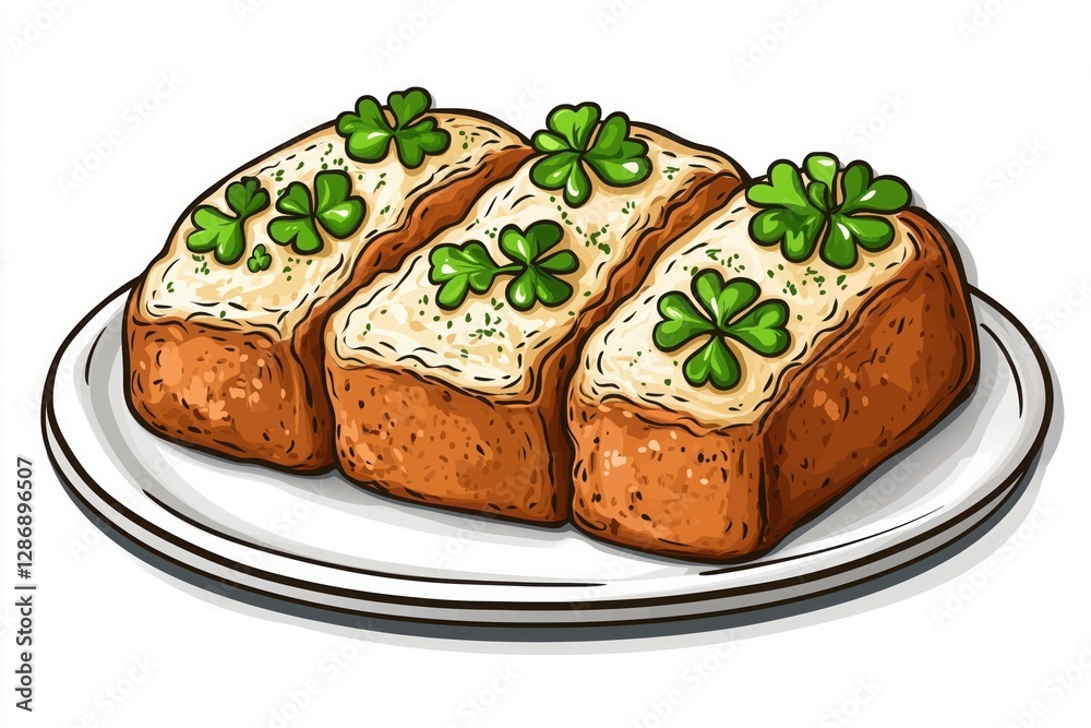 Delicious St. Patrick's Day Clover-Shaped Bread Loaf: A Festive Homemade Treat with Cream Cheese and Herbs - Traditional Irish Cuisine Recipe Delicious St. Patrick's Day Clover-Shaped Bread Loaf: A Festive Homemade Treat with Cream Cheese and Herbs - Traditional Irish Cuisine Recipe