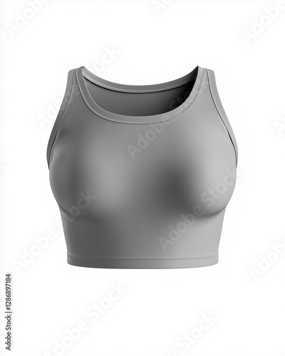 Grey Women's Blank Tank Top Mockup Template