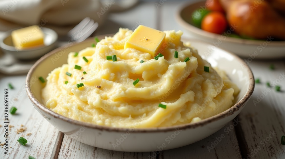 Mashed Potato with Butter in Bowl Mashed Potato with Butter in Bowl