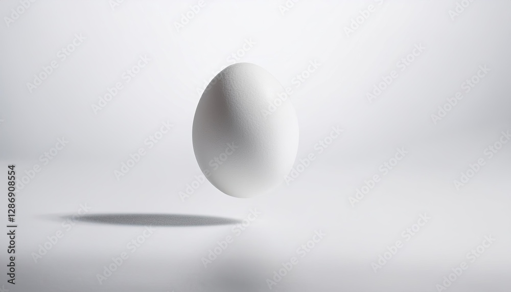 Floating White Egg Suspended in a Minimalist Space Conveying Serenity and Simplicity Floating White Egg Suspended in a Minimalist Space Conveying Serenity and Simplicity